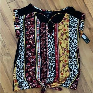 NWT A. Buyer dressy tie-waist top